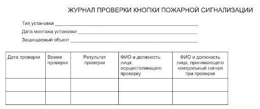 Журнал обслуживания пожарной сигнализации технического, учета ...